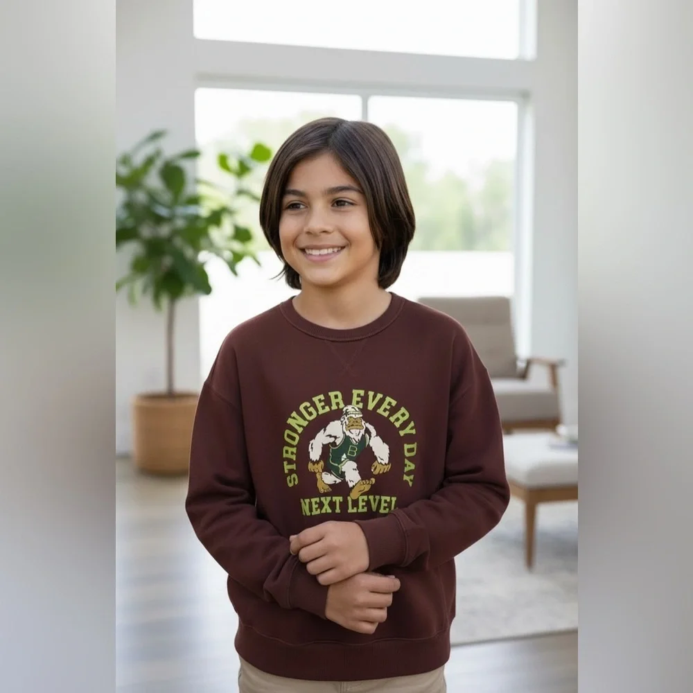 Old Navy Burgundy Kids Sweatshirt with Motivational Graphic
